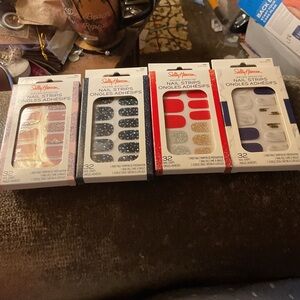 4 SET Sally Hansen Nail Strips - Glitter and Blue